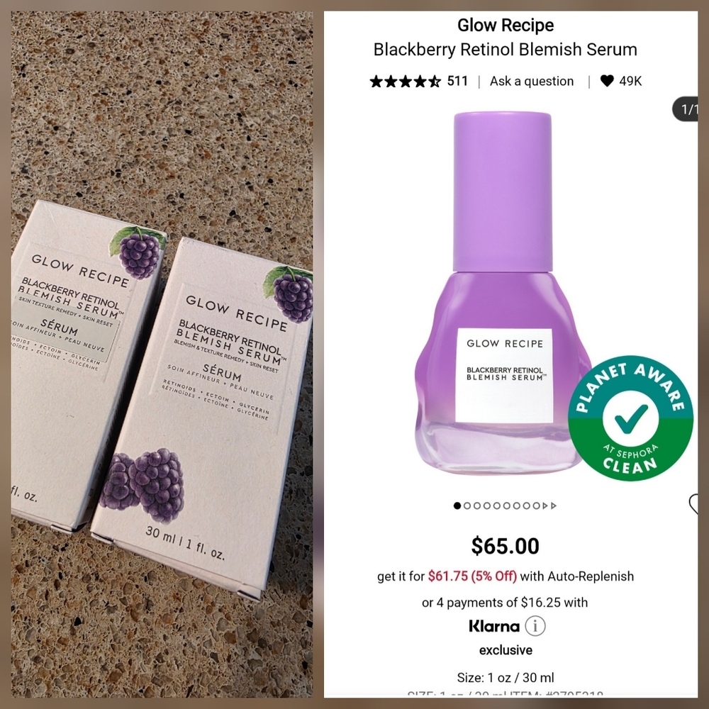 Glow Recipe Blackberry and Retinol serum
